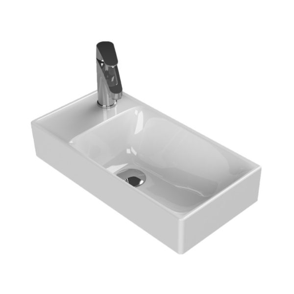 CeraStyle SHARP - BAL CSAPLYUKAS - porcelán mosdókagyló - 50 x 25 cm - WB012F22L00