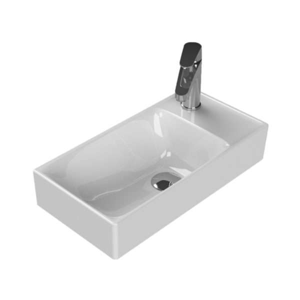 CeraStyle SHARP - JOBB CSAPLYUKAS - porcelán mosdókagyló - 50 x 25 cm - WB012F22R00