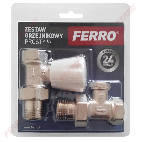 Ferro ZGB01 Egyenes kézi radiátorszelep készlet 1/2" (ZG2Y + ZP2Y)