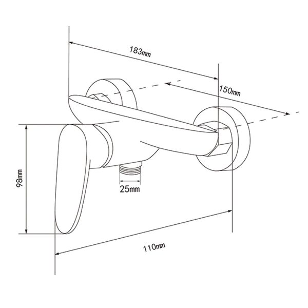 Colly fekete zuhany csaptelep - ZS-7033B - Image 3