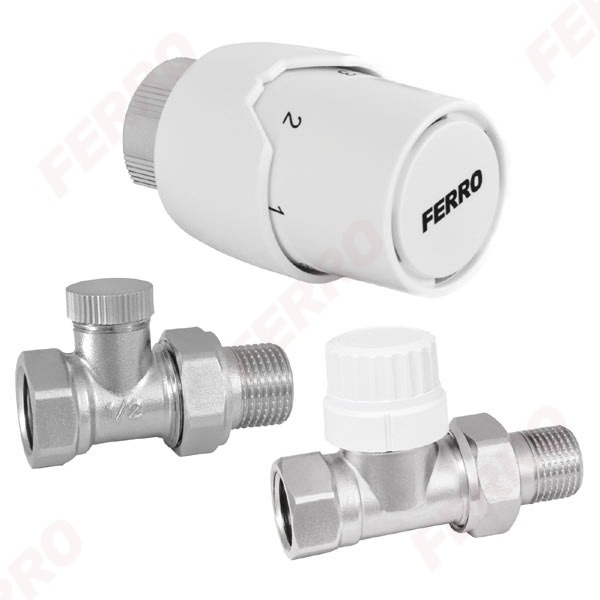 Ferro ZTM20 Egyenes termosztát szett 1/2”