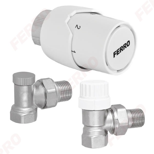 Ferro ZTM21 Sarok termosztát szett 1/2”