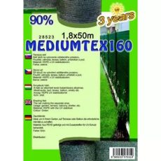 Árnyékoló háló MEDIUMTEX160 1,8x50M ZÖLD 90% Az ár 1 fm-re vonatkozik!