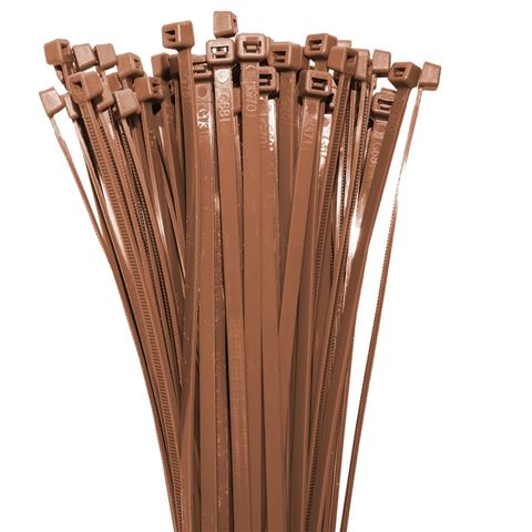 Kábel kötegelő TS1236 barna színben - 100 db / csomag