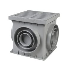 Bielbet kültéri udvari gyűjtő 250x250x250mm műa test, műa rács szürke dn75-110-160 PL-UGY-M-SZÜRKE-A15