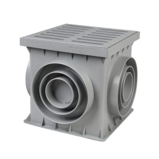 Bielbet kültéri udvari gyűjtő 250x250x250mm műa test, műa rács szürke dn75-110-160 PL-UGY-M-SZÜRKE-A15