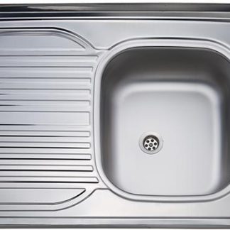 Kevmil KM-311 rozsdamentes 1medencés csepptálcás mosogató tálca 800 x 600 mm - TELETETŐS!-bal oldali csepegtető K 80 × 60