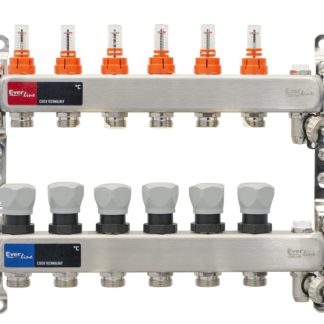 Everline rozsdamentes osztó-gyűjtő áramlásérzékelővel 1"