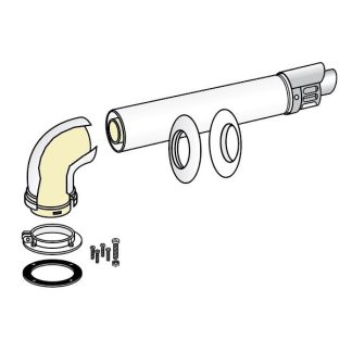 Fondital Alu/PPs koncentrikus füstcső vízszintes kivezető szett kondenzációs kazánhoz