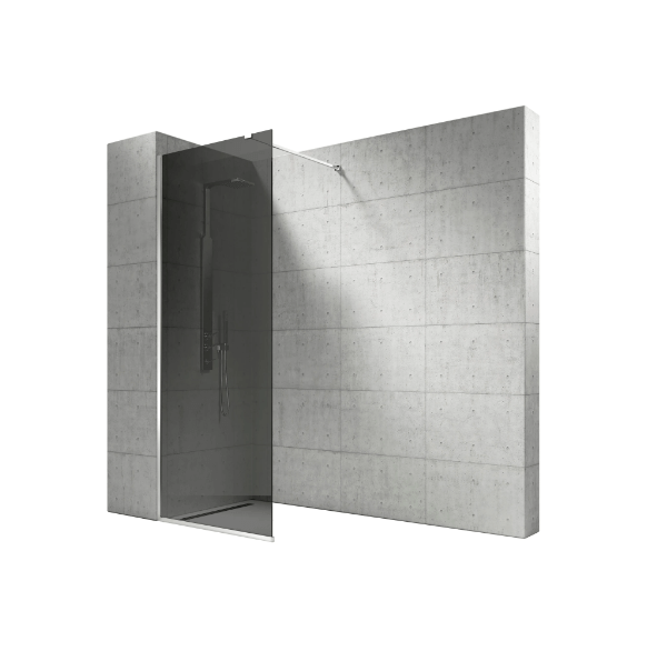 Vela Banyo WALK IN zuhanyfal - 8 mm vízlepergetői FÜSTÜVEG - 130 x 200 cm - 84F13011