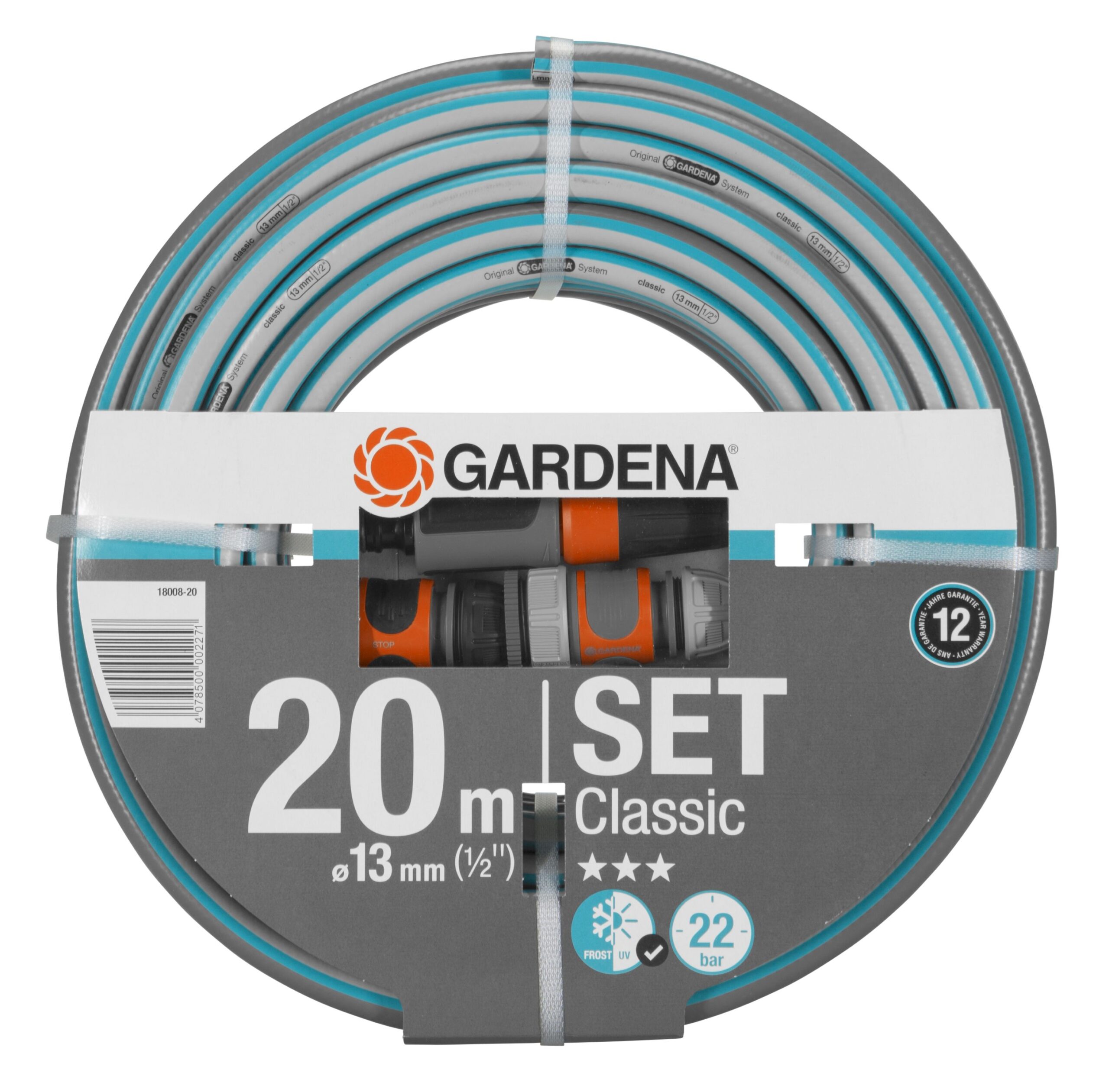 Gardena 18008-20 Classic tömlő 1/2' 20m rendszerelemekkel