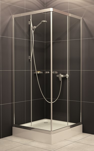 Radaway Projecta C szögletes zuhanykabin 80x80 fabric üveggel