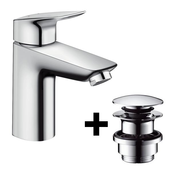 Hansgrohe Logis 100 egykaros mosdó csaptelep push-open lefolyó-garnitúrával 71107000