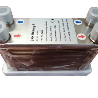 BRH Lemezes hőcserélő, kis ellenállású 20lemez, max 12.7m3/h, 4x1", 124x304x60mm, felület: 0,6 m2