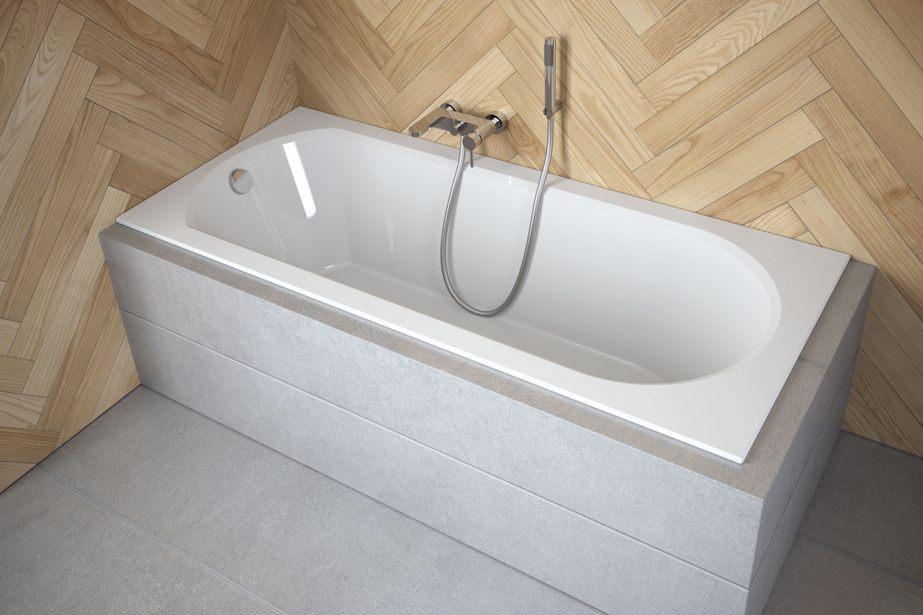 Besco Intrica Slim egyenes akril fürdőkád 170 x 75 cm - WAIN-170-SL