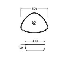 Wellis Iris pultra építhető porcelán mosdó 59,0 x 41,0 × 10,0 cm WF00049 - Image 2