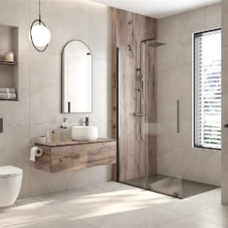 Deante Prizma Walk-in fekete zuhanyfal 6 mm-es Active-Cover edzett üvegből merevítővel