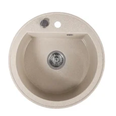 H2 Laris homok kör egymedencés gránit mosogatótálca Ø510 mm