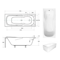 Besco Majka Nova egyenes akril fürdőkád 140 x 70 cm - WAM-140-PK - Image 2