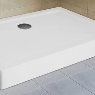 H2O Nero D Standard szögletes aszimmetrikus akril zuhanytálca szifonnal