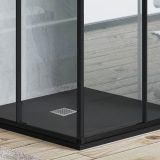 N-Smart Nilla black szögletes műmárvány zuhanytálca 80 x 80 x 2,5 cm - NW-ZT-T088FB-G - Image 2
