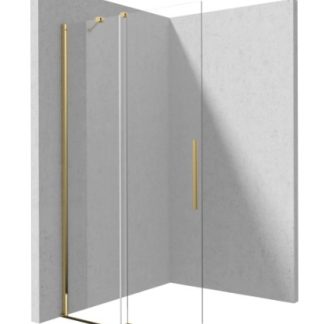 Deante Prizma Walk-in fényes arany zuhanyfal 6 mm-es Active-Cover edzett üvegből merevítővel