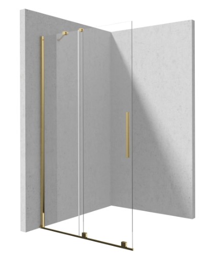 Deante Prizma Walk-in fényes arany zuhanyfal 6 mm-es Active-Cover edzett üvegből merevítővel