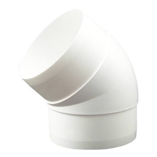 Vents pvc kerek, merev szellőző 45°-os ív idom