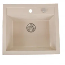 H2 Salio homok egymedencés gránit mosogatótálca 480 x 480 x 190 mm