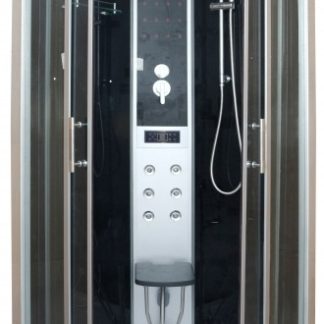 Sanotechnik Relax fekete üveghátfalas hidromasszázs és gőz zuhanykabin 90x90x215 cm - CS99