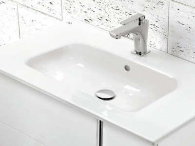 Bannio Vitale álló alsószekrény + Slim mosdó + tükör + világítás 60 cm-es fehér 72989-Sr