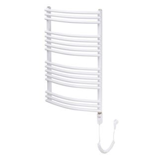 Radeco Sonia EL íves törölközőszárítós radiátor fűtöpatronnal, feltöltve - fehér színű