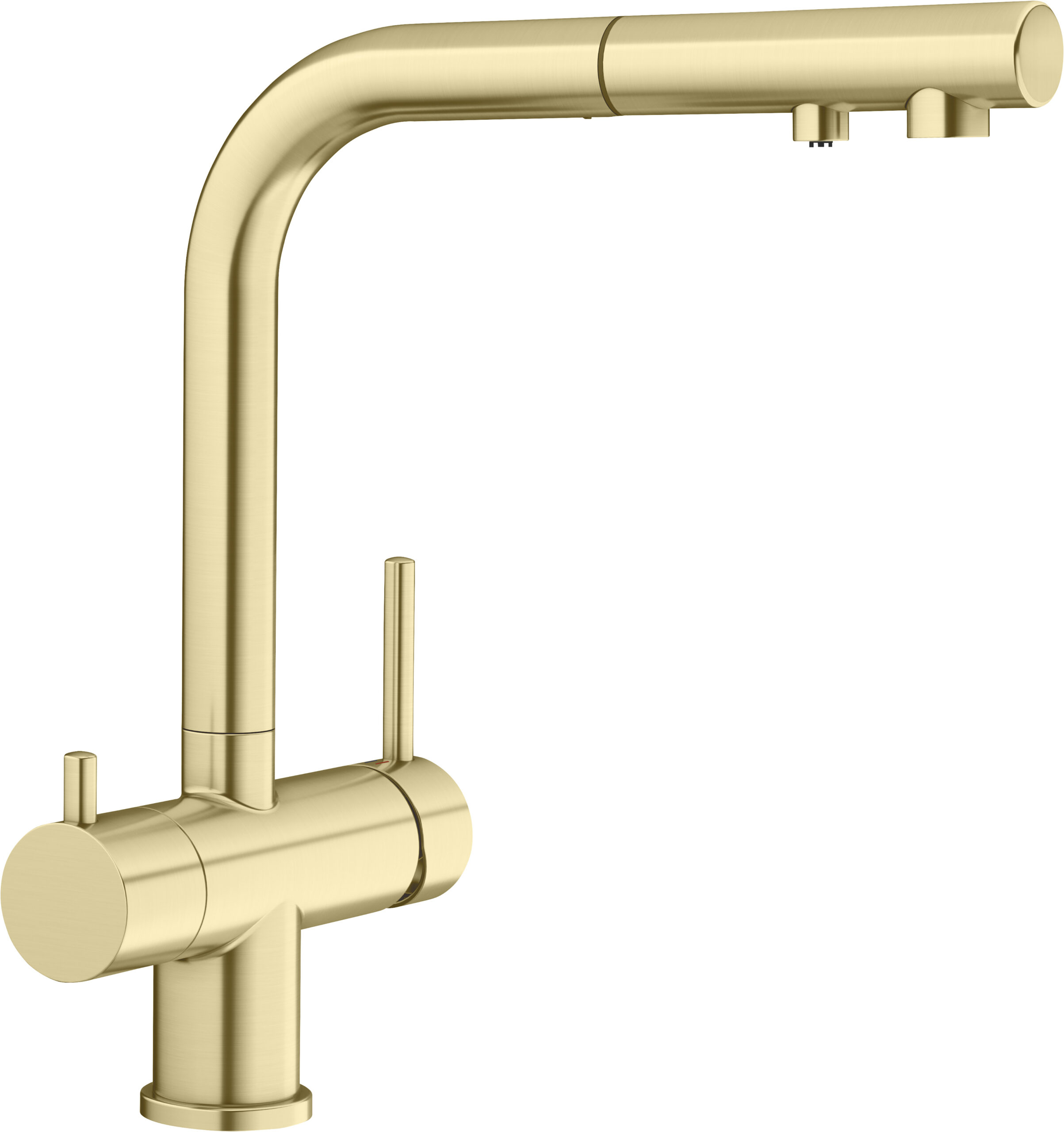 Blanco FONTAS-S II vízszűrős kihúzhatófejes konyhai álló mosogató csaptelep satin gold HD - 526694