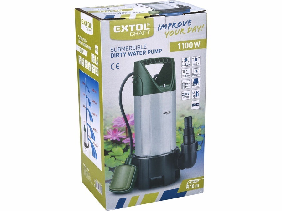 Extol Craft 414162 szennyvíz búvárszivattyú úszókapcsolóval 1100W - 15 m3/h - Image 2