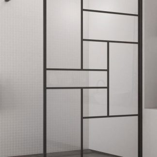 Aquatrend BR-7008E Walk-in fekete zuhanyfal 120x200