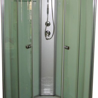 Aqualife Opal 508C fehér üveghátfalas hidromasszázs zuhanykabin tető nélkül