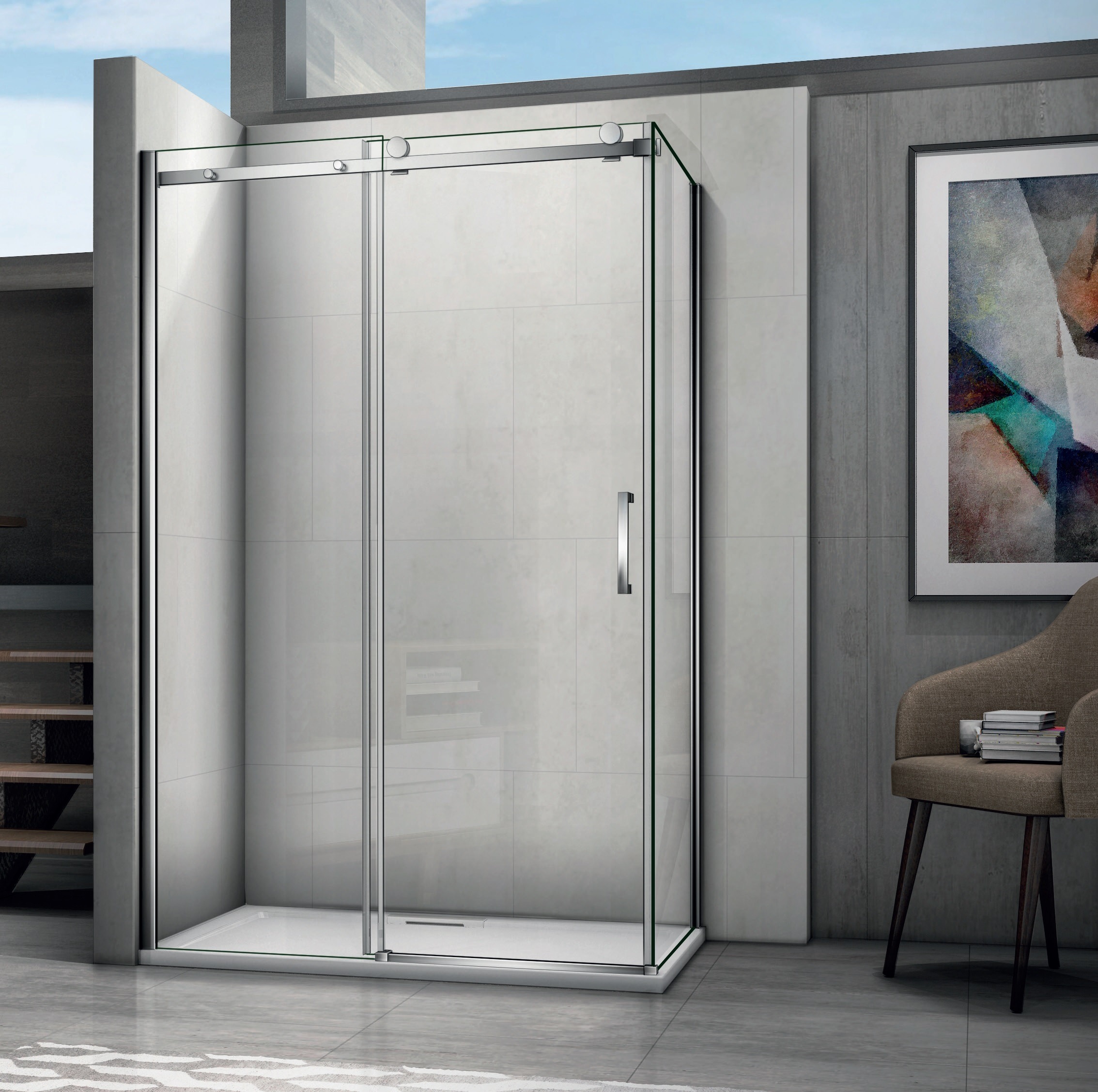 Aquatrend Marina 8231-108 80 x 100 szögletes zuhanykabin zuhanytálca nélkül