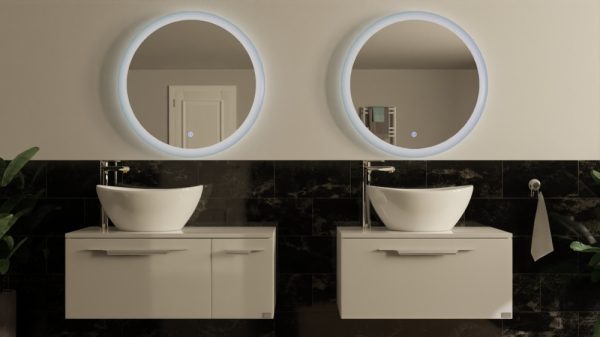 TMP LUX Touch fürdőszobai tükör - KEREK - LED világítással - érintő kapcsolóval - Ø 60 cm - Image 3