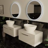 TMP LUX Touch fürdőszobai tükör - KEREK - LED világítással - érintő kapcsolóval - Ø 80 cm - Image 4