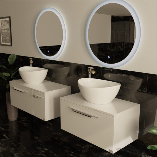 TMP LUX Touch fürdőszobai tükör - KEREK - LED világítással - érintő kapcsolóval - Ø 80 cm - Image 4