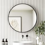 TMP IRON fürdőszobai tükör - FEKETE keret - kerek - 80 cm - Image 2