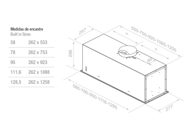 Pando EVO/780.11 inox ECO SEC beépíthető páraelszívó - Image 2