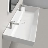 CeraStyle SHARP - porcelán mosdókagyló - DUPLA csaplyukas - 100 x 48 cm - Image 2