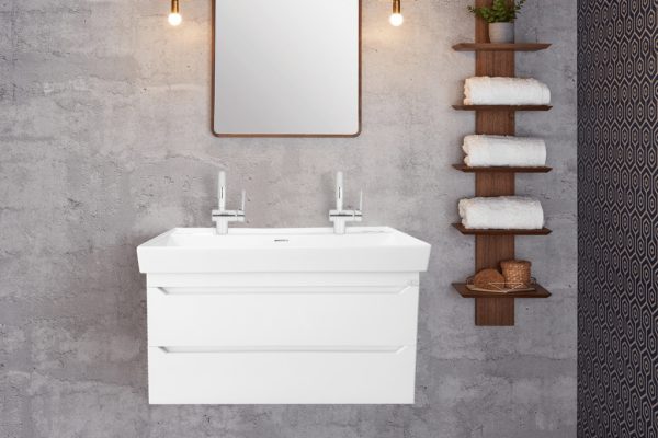 CeraStyle SHARP - porcelán mosdókagyló - DUPLA csaplyukas - 100 x 48 cm - 037600-u-01 - Image 7