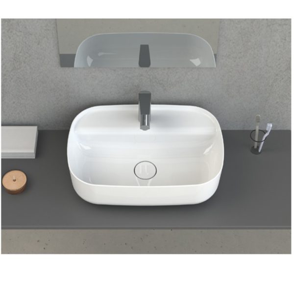 CeraStyle AQUA - PULTRA ültethető - Top Counter - porcelán mosdó - 60 x 40 cm - Image 7