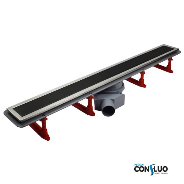 Pestan zuhanyfolyóka Confluo Premium Line FEKETE üveg 75cm - 13000294 - Image 3