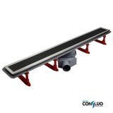 Pestan zuhanyfolyóka Confluo Premium Line FEKETE üveg 85 cm - 13000295 - Image 3