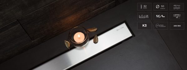 Pestan zuhanyfolyóka Confluo Frameless Line - keret nélküli - 75 cm - Image 2