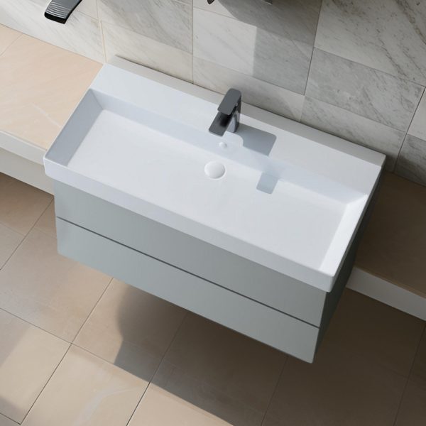Sanovit STANCE - porcelán mosdókagyló - 100 x 45,5 cm - Image 5