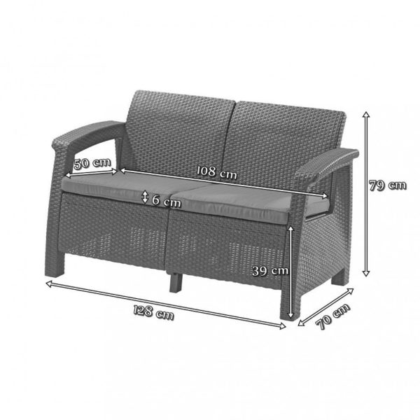 Corfu love seat kerti kanapé - 223233 - Image 2